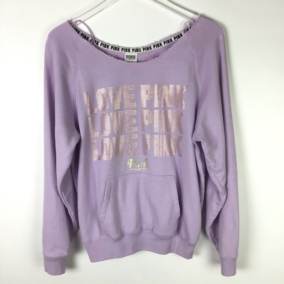 PINK Victoria's Secret Tops - PINK Victoria Secret Love Pink Lavendar Sweatshirt